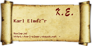 Karl Elmár névjegykártya